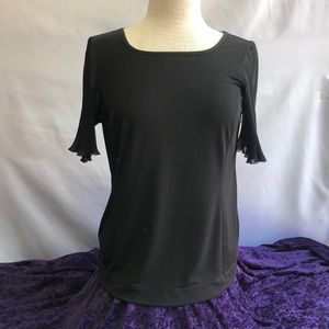 Simonton Says Black Short Sleeve Pullover Top Size Small